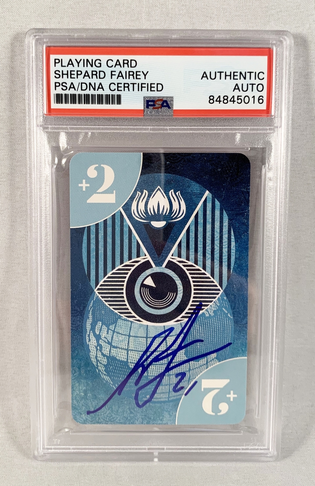 Shepard Fairey Signed Card Uno Limited Edition PSA/DNA 1 COA

