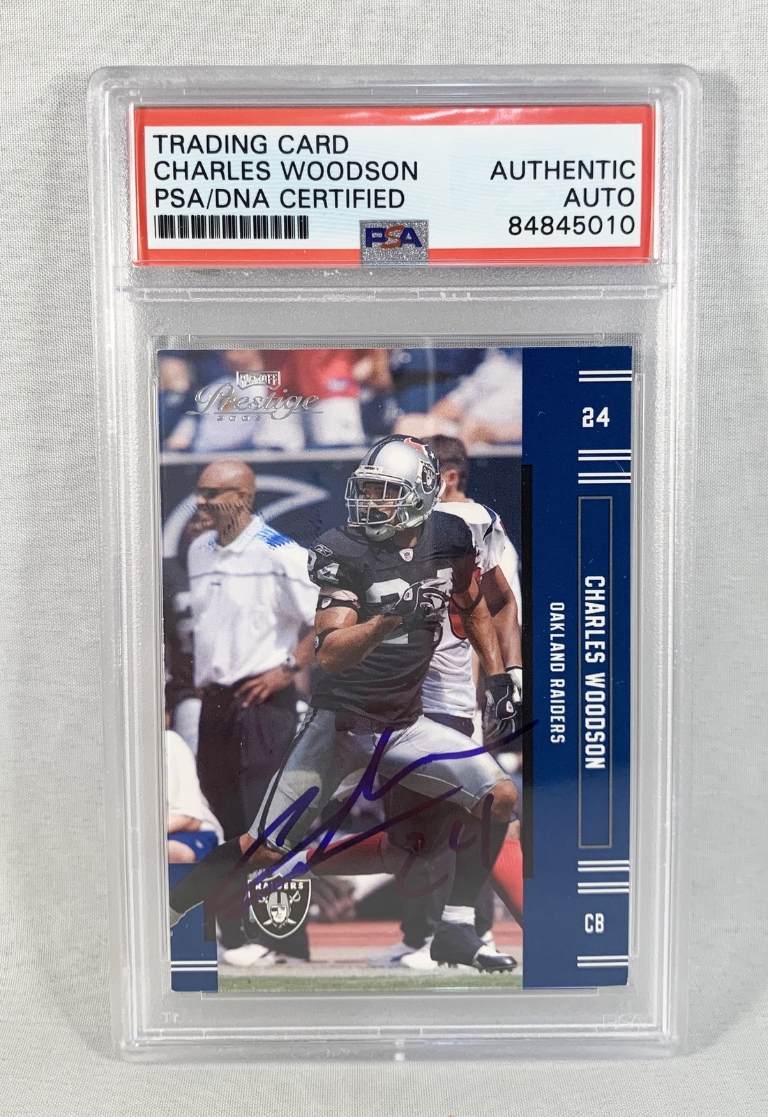 Charles Woodson Signed Trading Card Prestige #98 PSA/DNA COA
