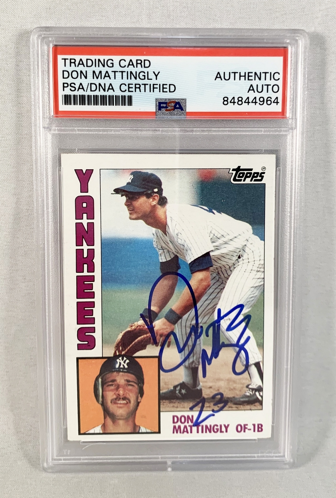 Don Mattingly Signed Rookie Card 1984 Topps #8 Yankees PSA/DNA 5 COA
