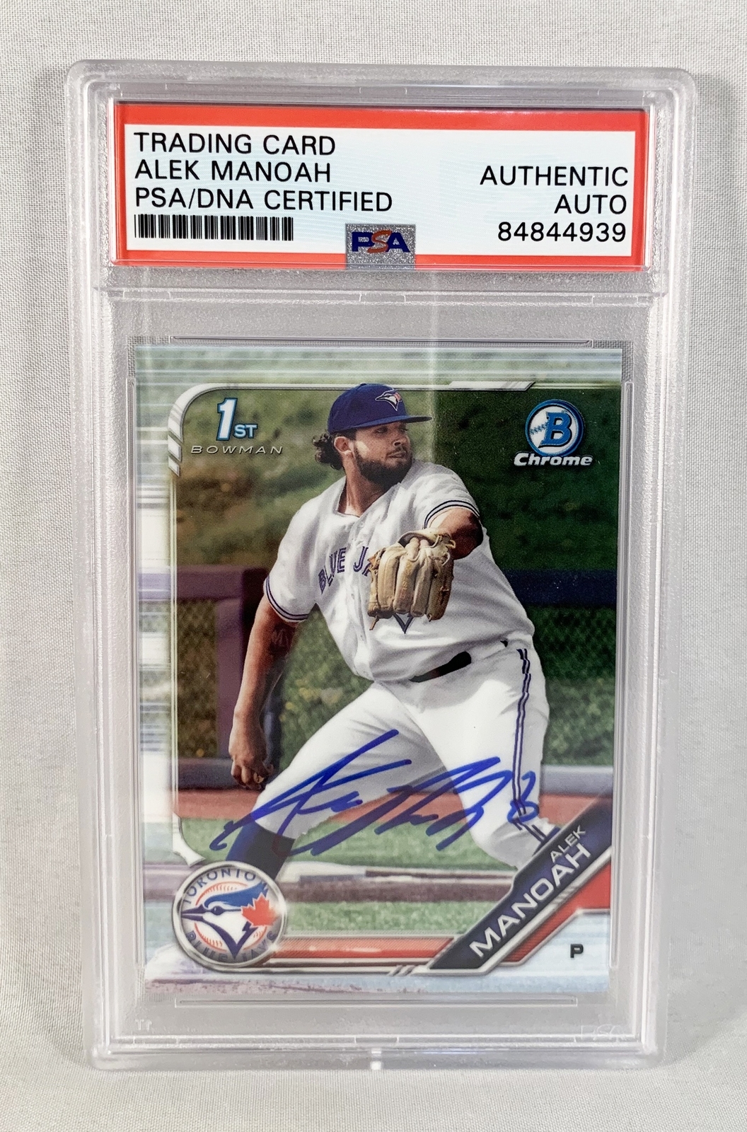 Alek Manoah Signed Rookie Card 2019 1st Bowman #BDC-3 PSA/DNA 1 COA
