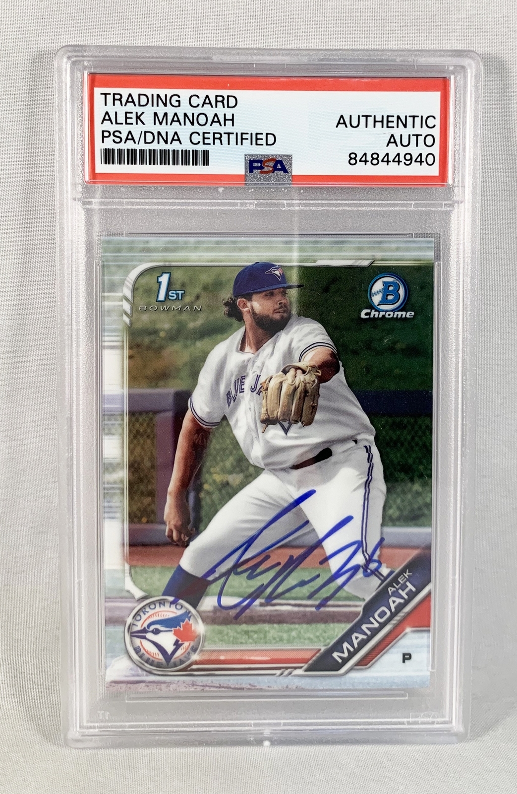 Alek Manoah Signed Rookie Card 2019 1st Bowman #BDC-3 PSA/DNA COA
