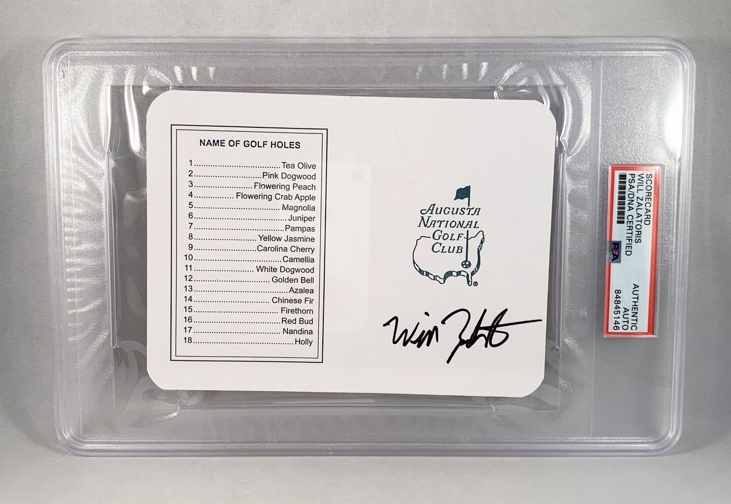Will Zalatoris Signed Masters ScoreCard PSA/DNA 1 COA

