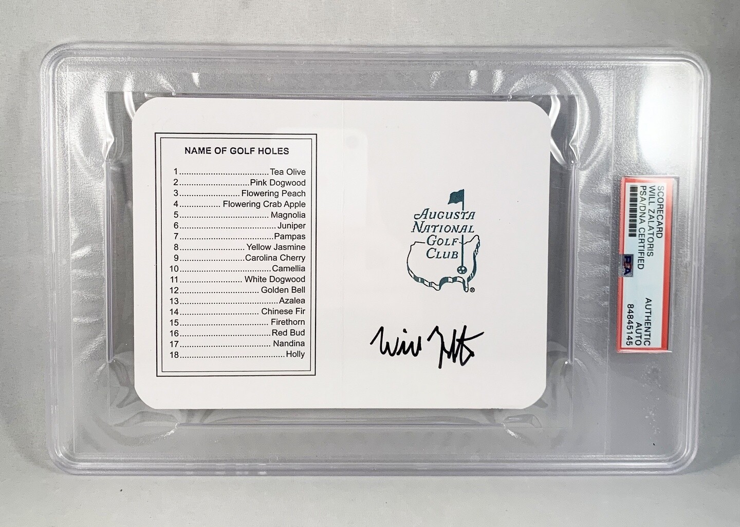 Will Zalatoris Signed Masters ScoreCard PSA/DNA COA
