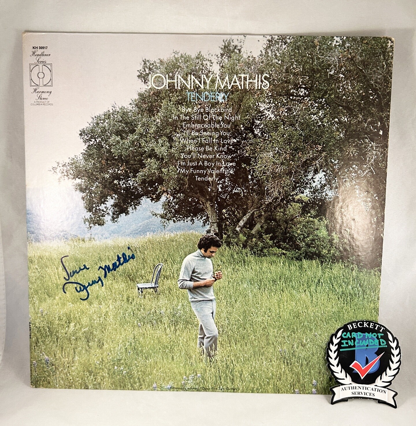 Johnny Mathis Signed Vinyl LP Album Beckett BAS 5 COA
