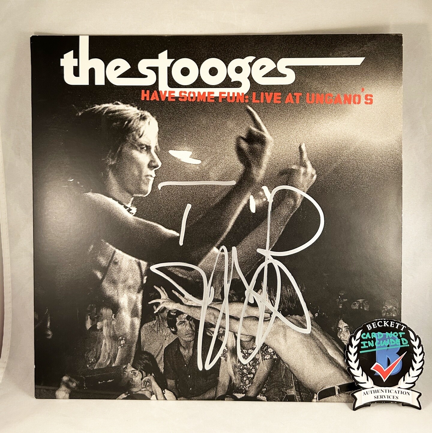 Iggy Pop Signed Vinyl LP Album The Stooges Beckett BAS COA
