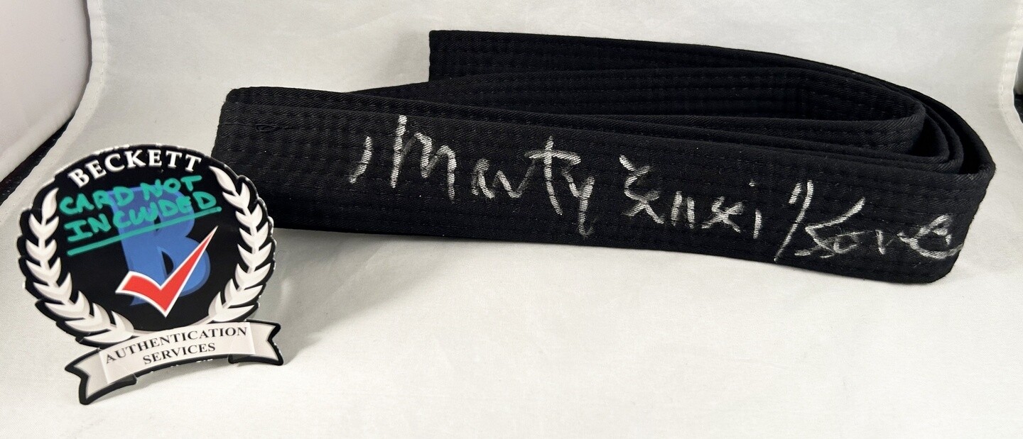 Martin Kove Signed Black Belt Karate Kid Cobra Kai Beckett BAS COA
