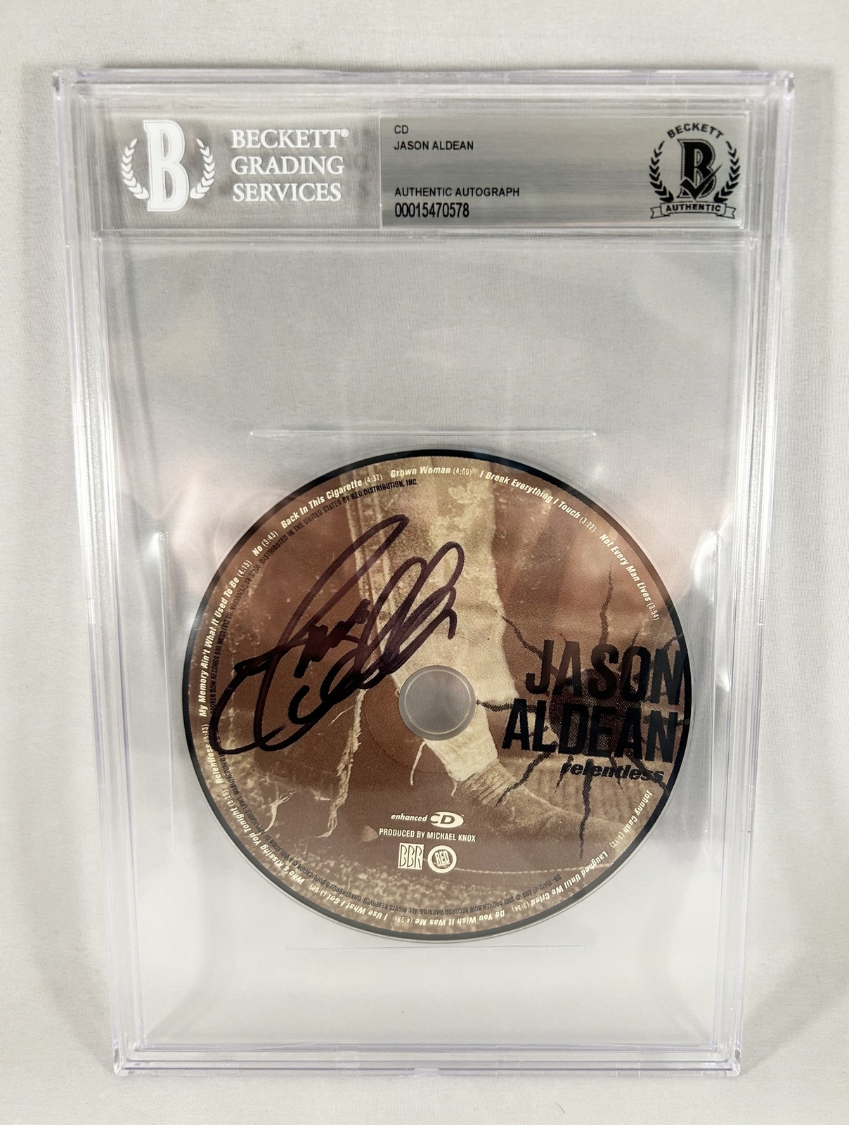 Jason Aldean Signed CD Beckett BAS COA
