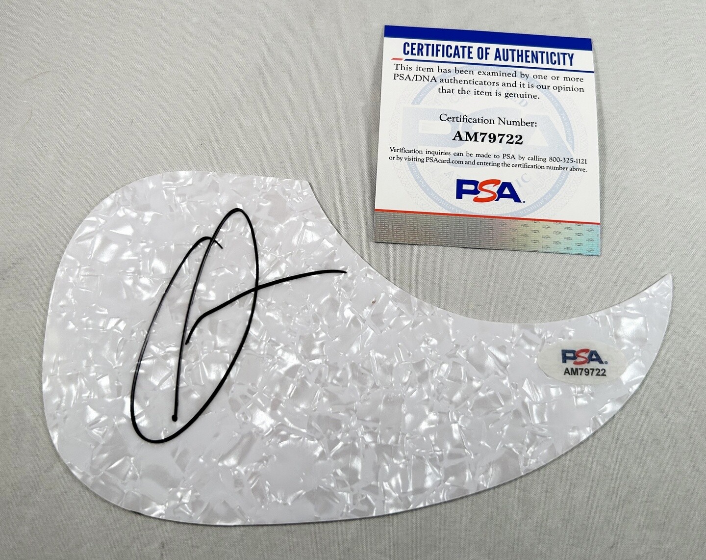 Ozuna Autographed Acoustic PickGuard PSA/DNA COA
