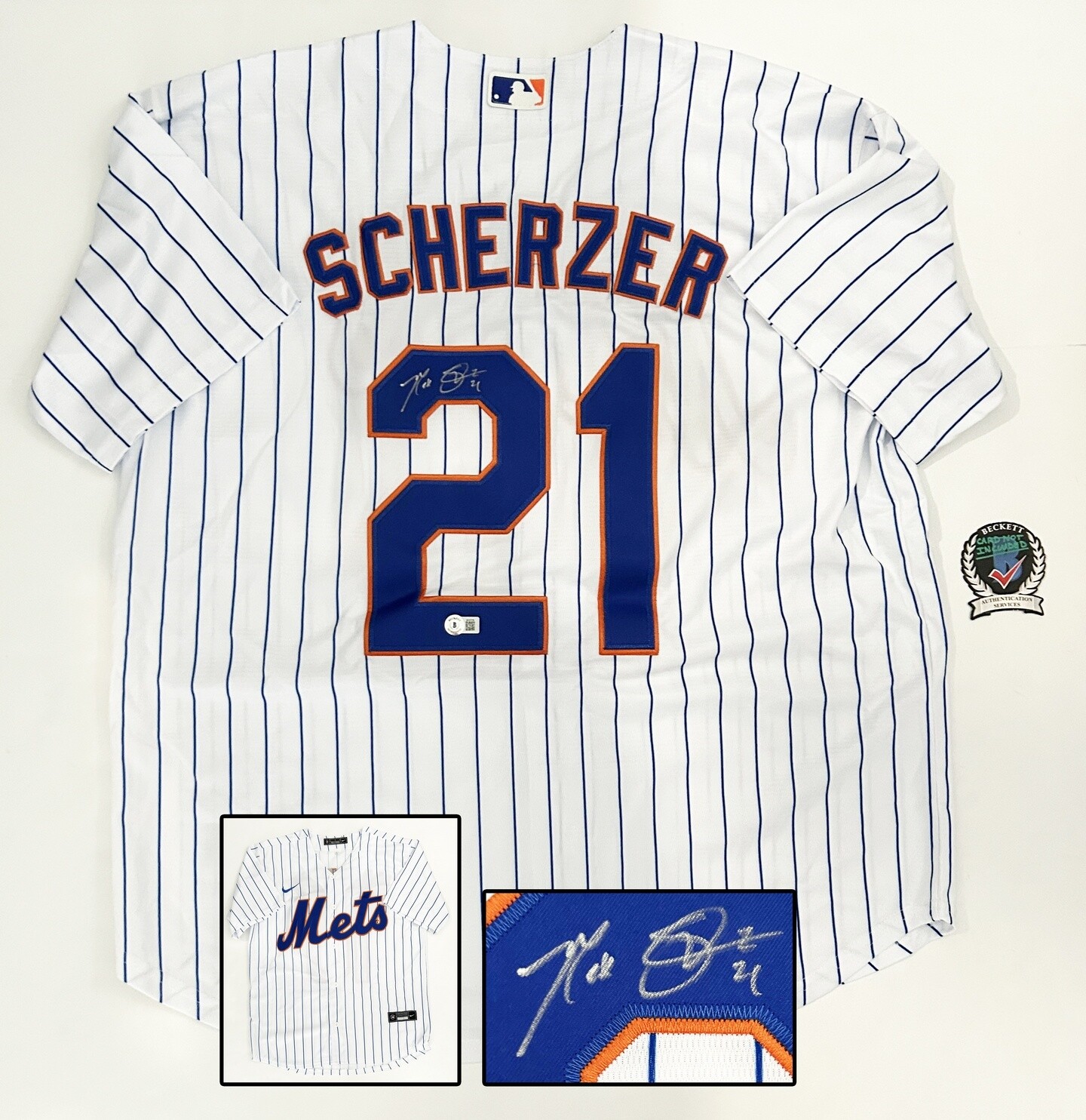 Max Scherzer Signed Jersey New York Mets Beckett BAS 1 COA

