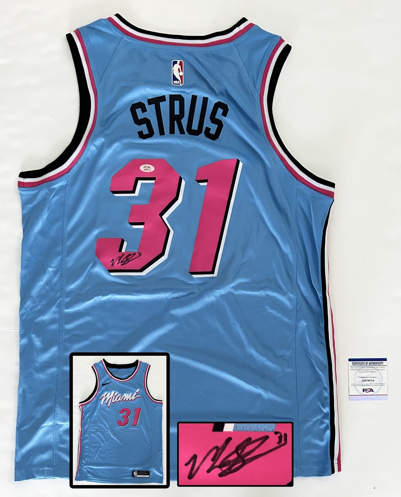 Max Strus Signed Jersey Miami Heat PSA/DNA 1 COA
