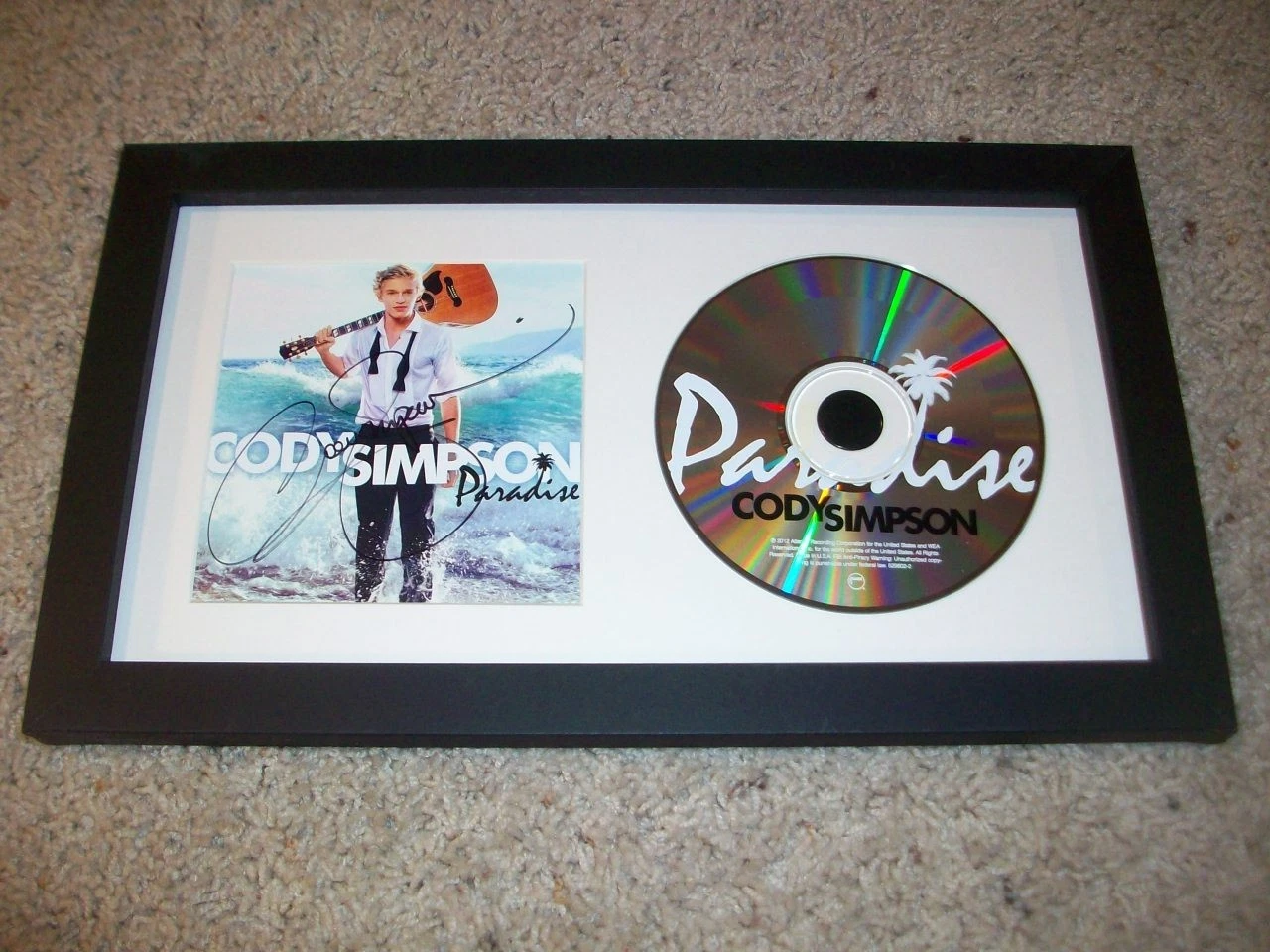CODY SIMPSON SIGNED AUTOGRAPH FRAMED & MATTED PARADISE CD DISPLAY w/EXACT PROOF
