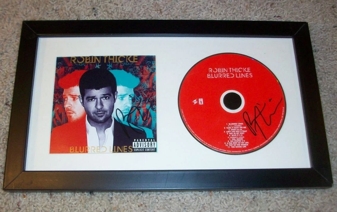 ROBIN THICKE SIGNED AUTOGRAPH FRAMED & MATTED BLURRED LINES CD w/EXACT PROOF
