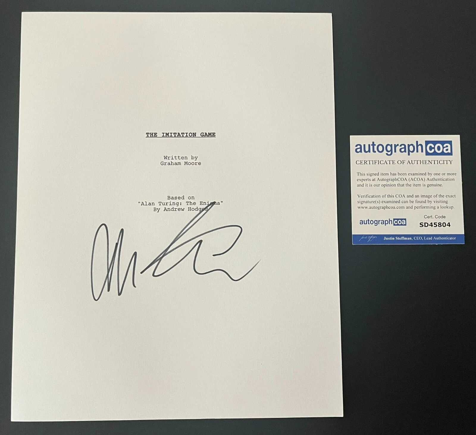 MORTEN TYLDUM SIGNED AUTOGRAPH IMITATION GAME FULL 118 PAGE SCRIPT w/EXACT PROOF
