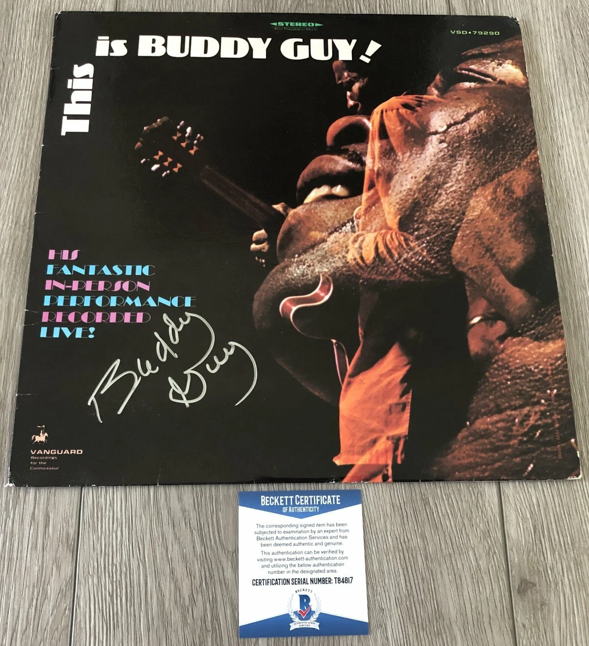 BUDDY GUY SIGNED AUTOGRAPH THIS IS BUDDY GUY! VINYL ALBUM wPROOF BECKETT BAS COA
