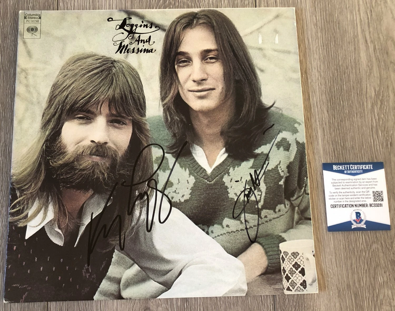 KENNY LOGGINS & JIM MESSINA SIGNED VINYL ALBUM w/EXACT PROOF & BAS BECKETT COA
