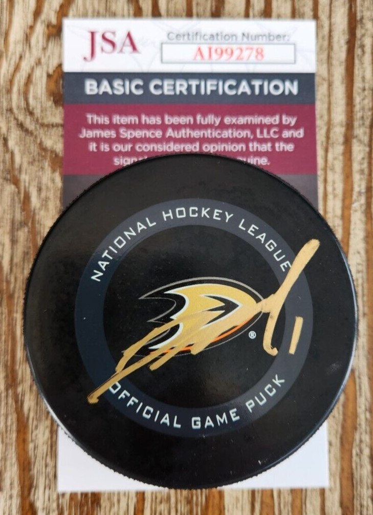 Lukas Dostal Signed Official NHL Game Puck w/ JSA COA #AI99278 Anaheim Ducks
