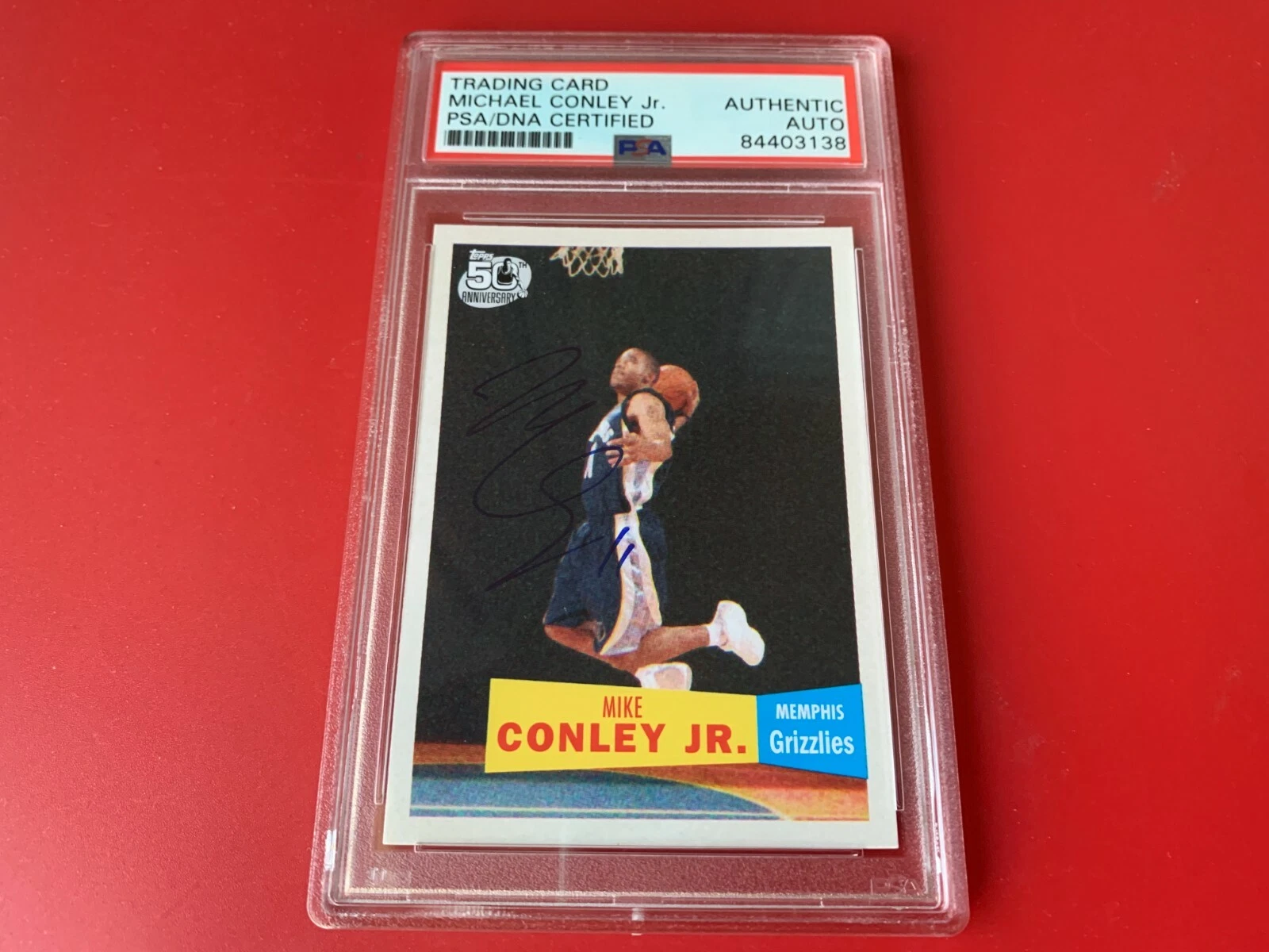 Michael Conley Jr. 2007 Topps Card Signed Auto PSA/DNA Slabbed
