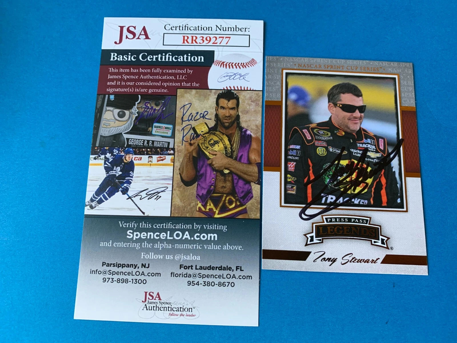 TONY STEWART NASCAR 2013 PRESS PASS CARD SIGNED AUTO JSA COA COLLECTIBLE MEMORABILIA