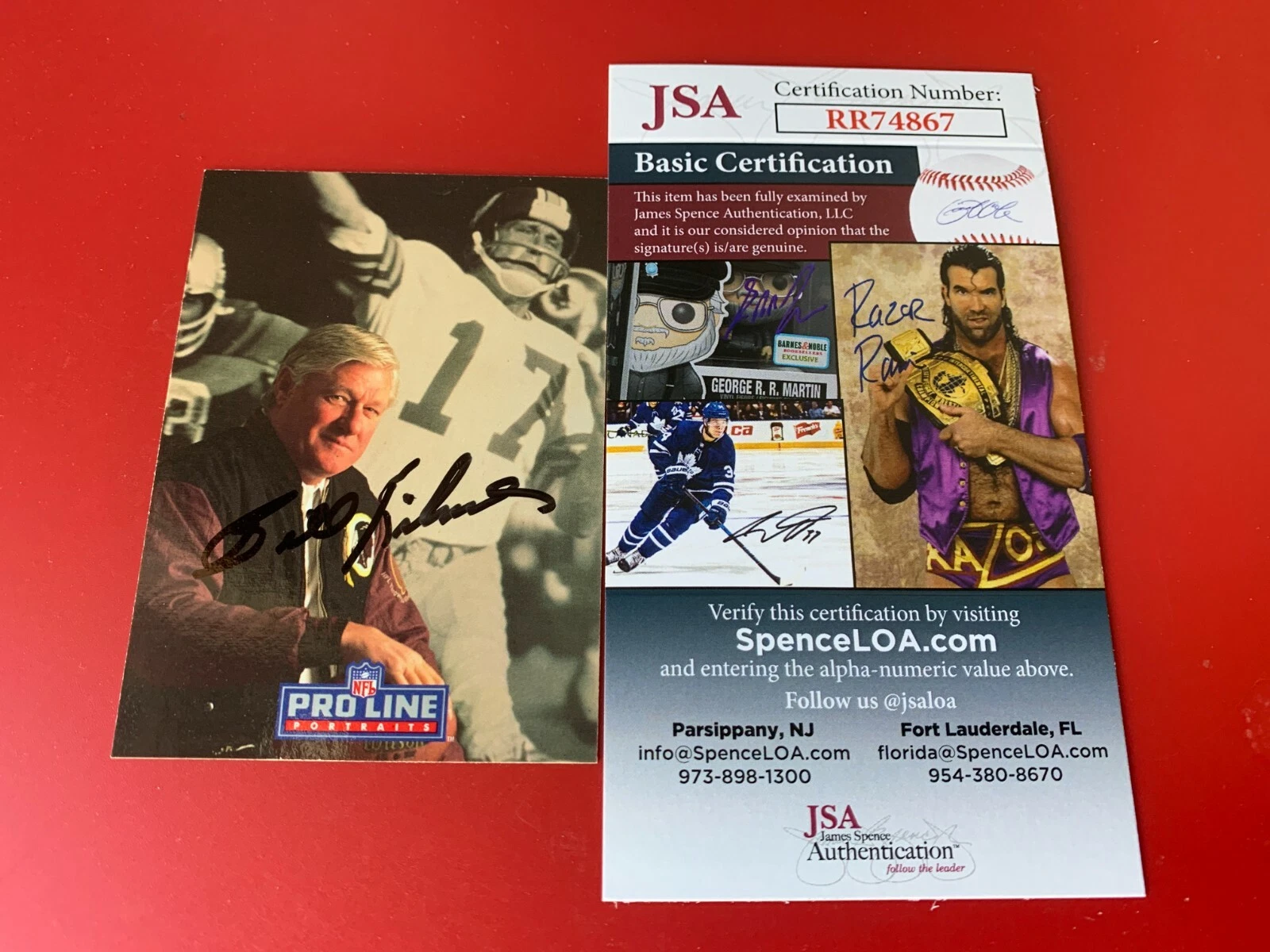 Billy Kilmer Redskins 1993 NFL Pro Line Card Signed Auto JSA COA
