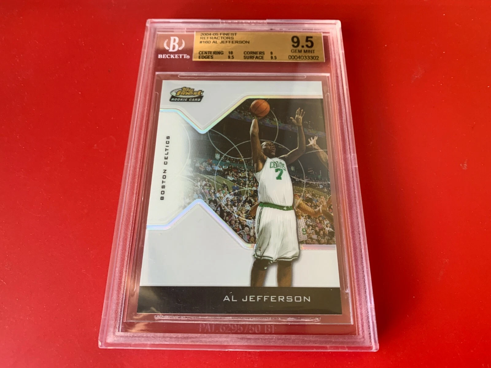 Al Jefferson 2004-05 Finest Refractors /249 ROOKIE BGS 9.5 GEM MINT
