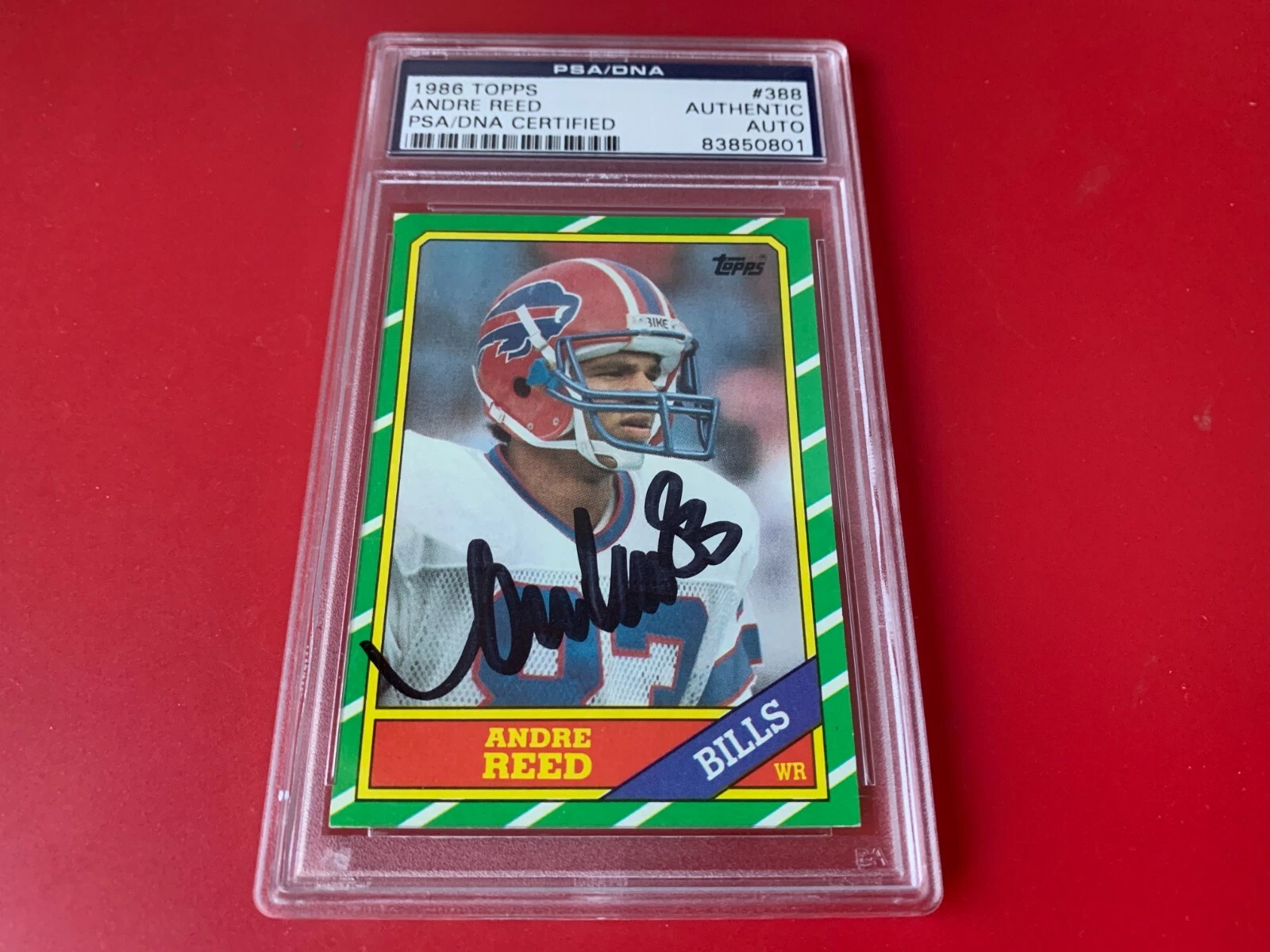 Andre Reed Bills HOF 1986 Topps Rookie Card Signed Auto PSA/DNA Slabbed

