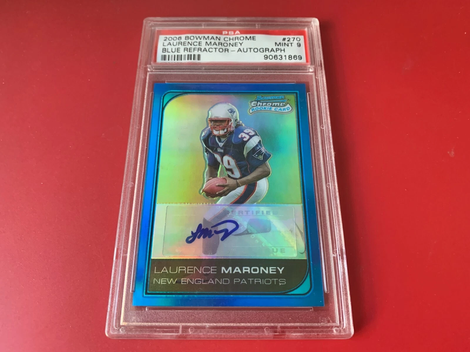 Laurence Maroney 2006 Bowman Chrome Blue Refractor Rookie Card PSA 10 GEM MINT
