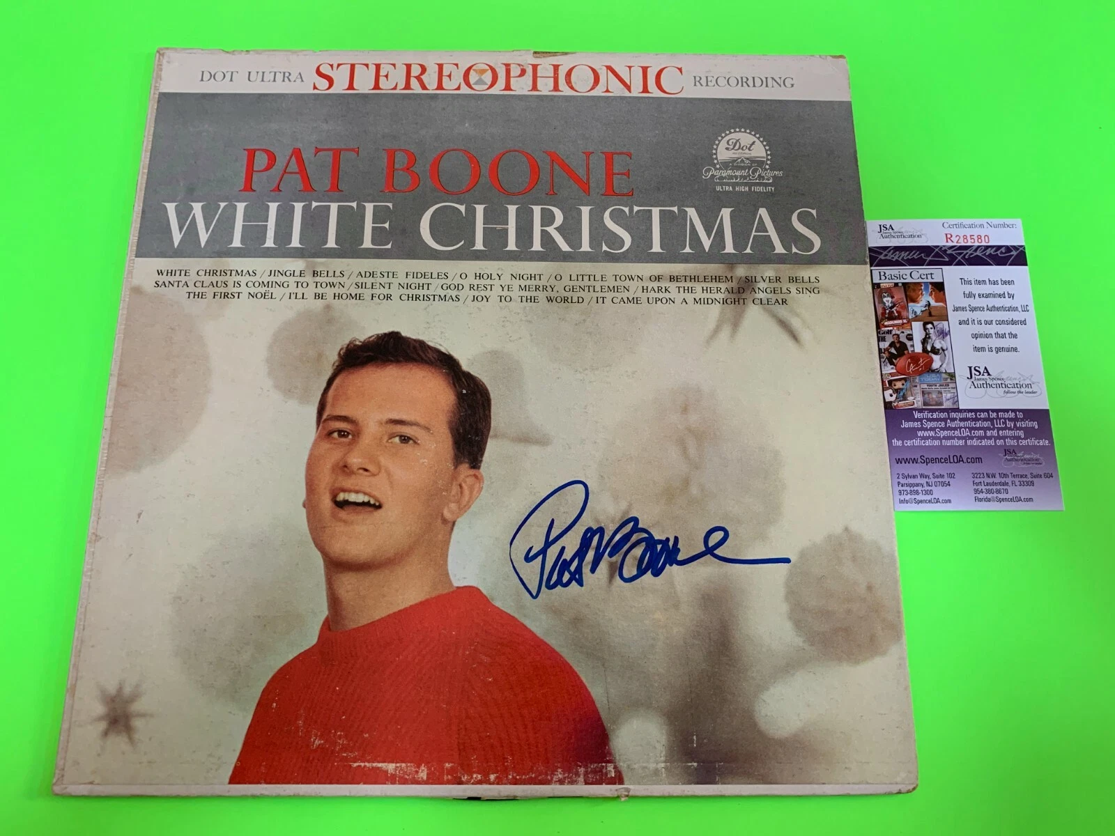 Pat Boone White Chritmas Signed Auto 12