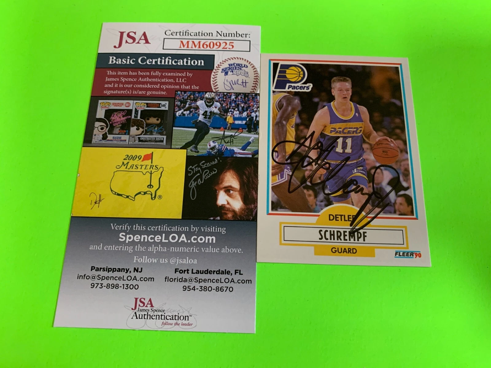 Detlef Schrempf Pacers 1990-91 Fleer Card Signed Auto JSA COA
