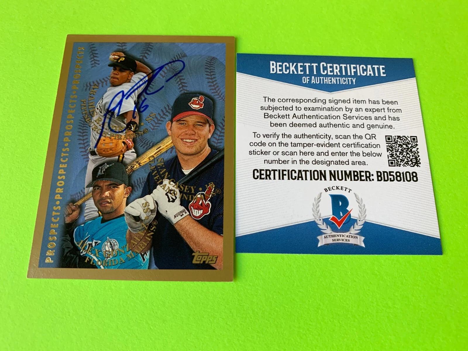 Aramis Ramirez Pirates 1998 Topps Rookie Card Signed Auto BAS COA
