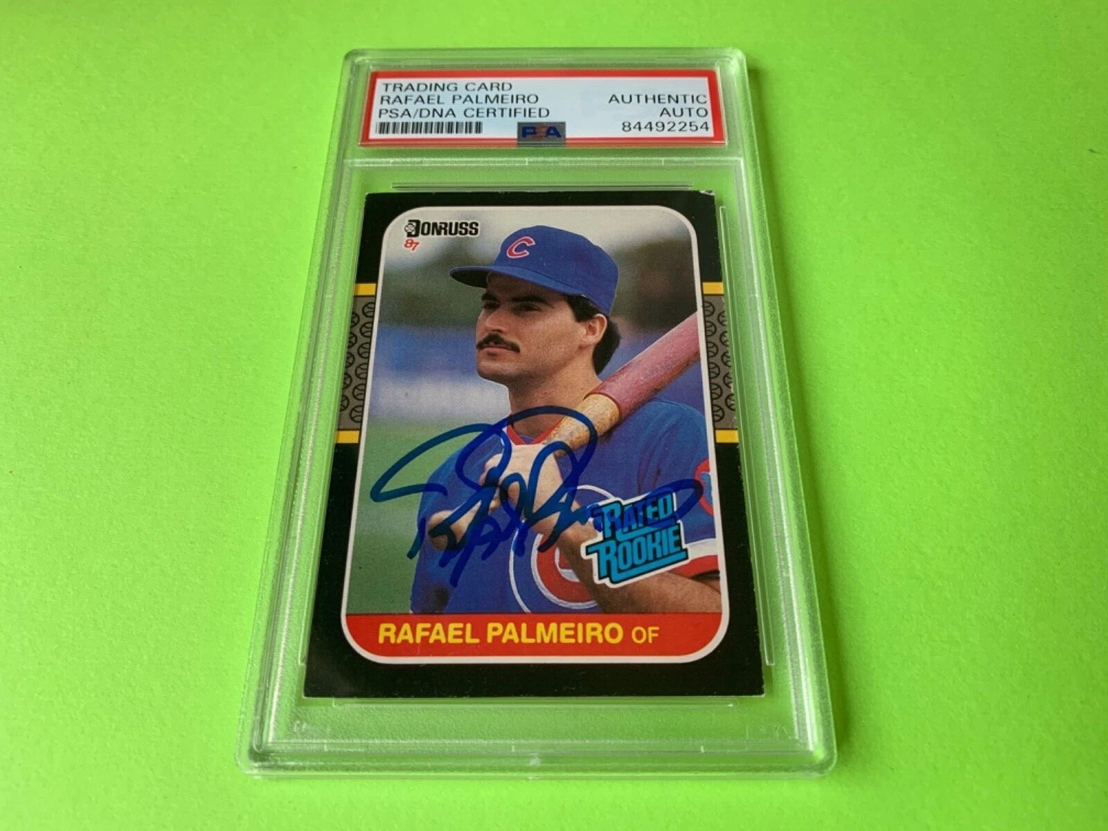 Rafael Palmeiro 1987 Donruss Signed Auto Rookie Card PSA/DNA ENCAPSULATED
