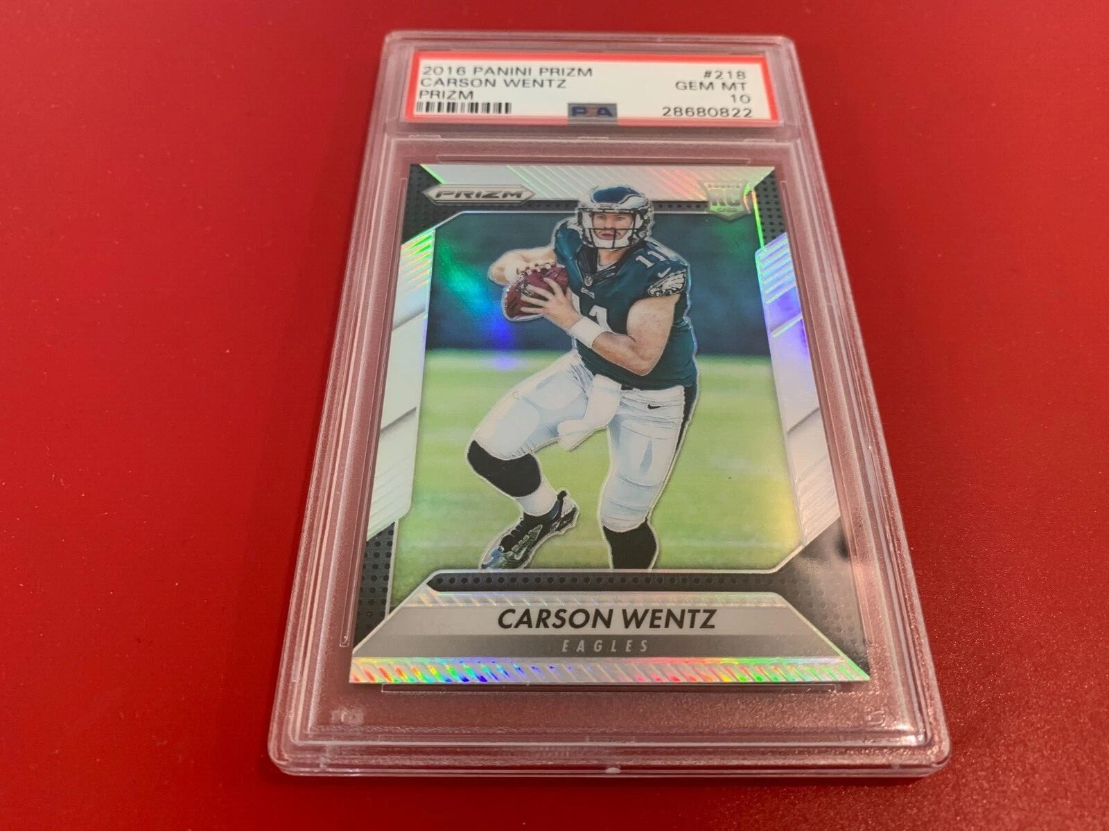 Carson Wentz 2016 Panini Prizm Card Rookie GEM MINT PSA 10 ENCAPSULATED
