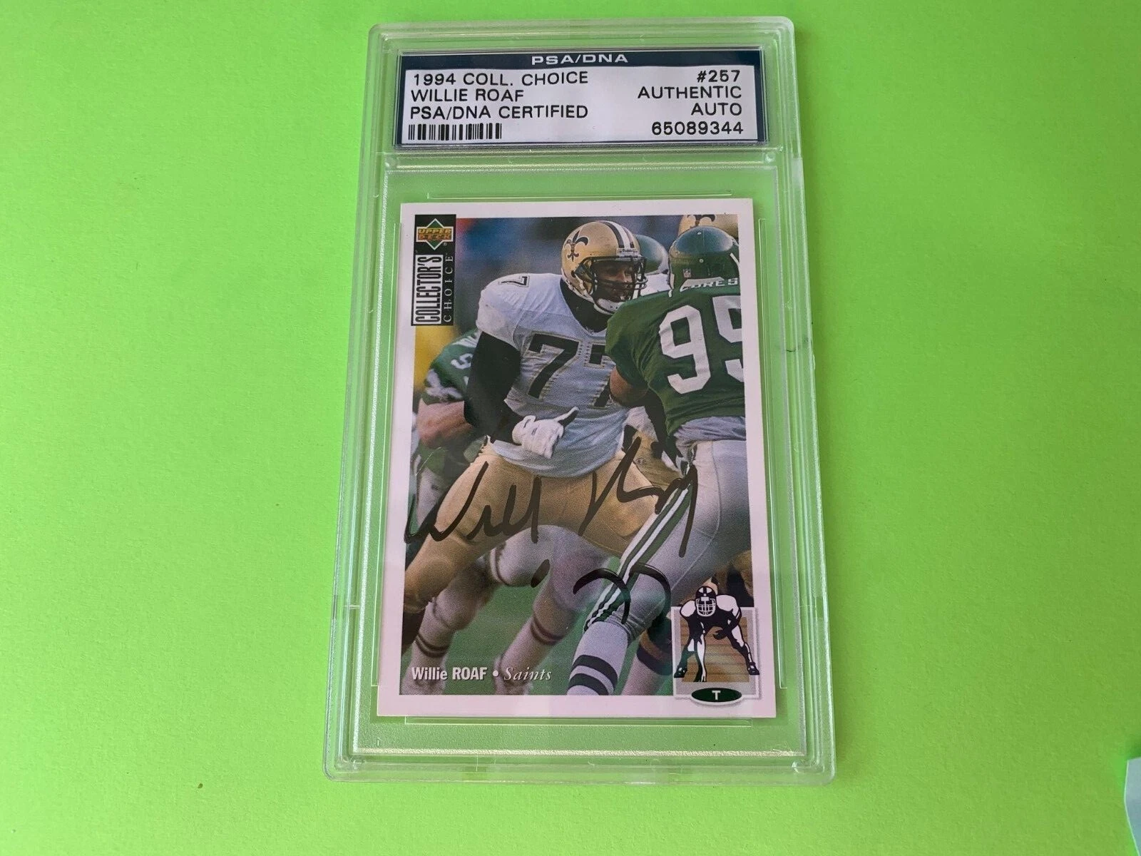 Willie Roaf Saints HOF 1994 UD Collector's Choice Signed Auto PSA/DNA Slabbed
