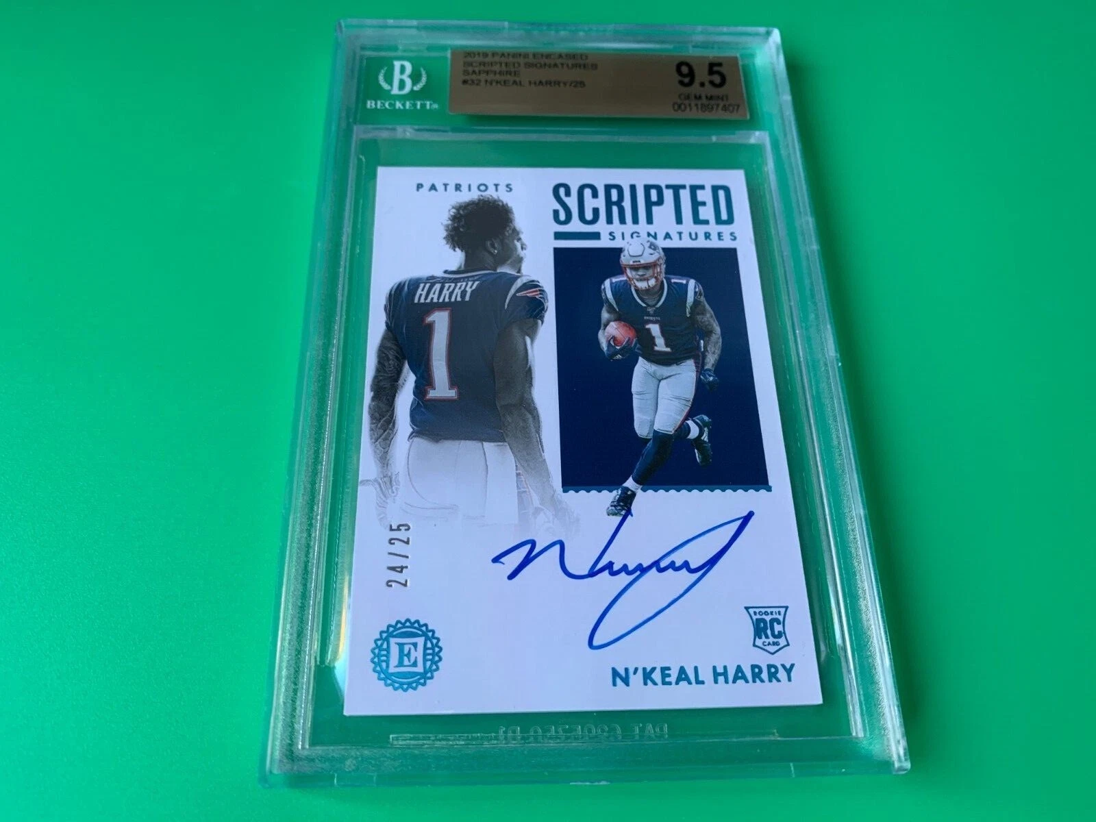 N'Keal Harry 2019 Panini Encased Scripted Signatures Auto /25 Card BGS 9.5

