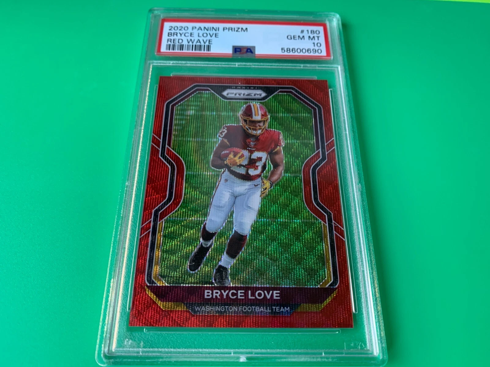 Bryce Love 2020 Panini Prizm Red Wave Card /149 Graded GEM MINT PSA 10
