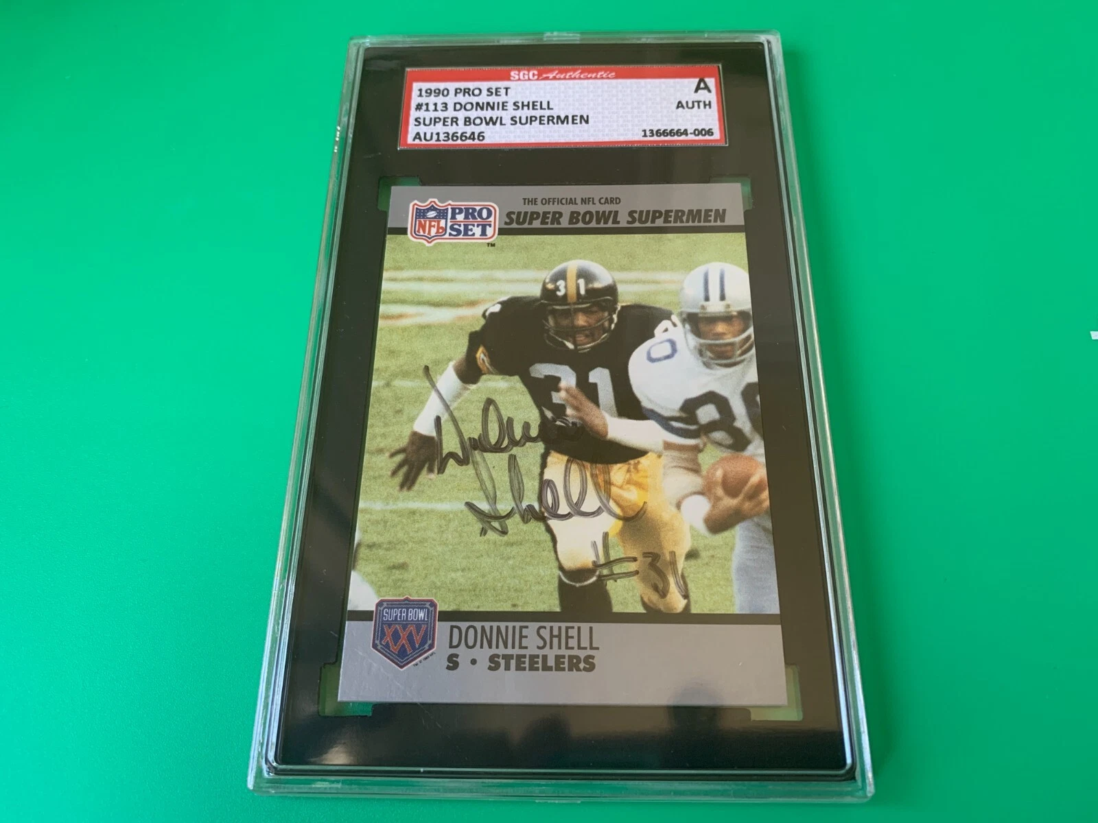 Donnie Shell Steelers 1990 Pro Set Card Signed Auto SGC Certified ENCAPSULATED
