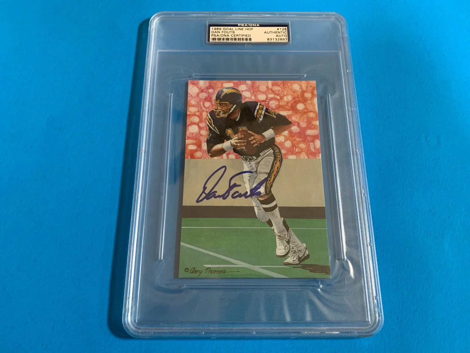 Dan Fouts Chargers Goal Line Art Card Signed Auto PSA/DNA

