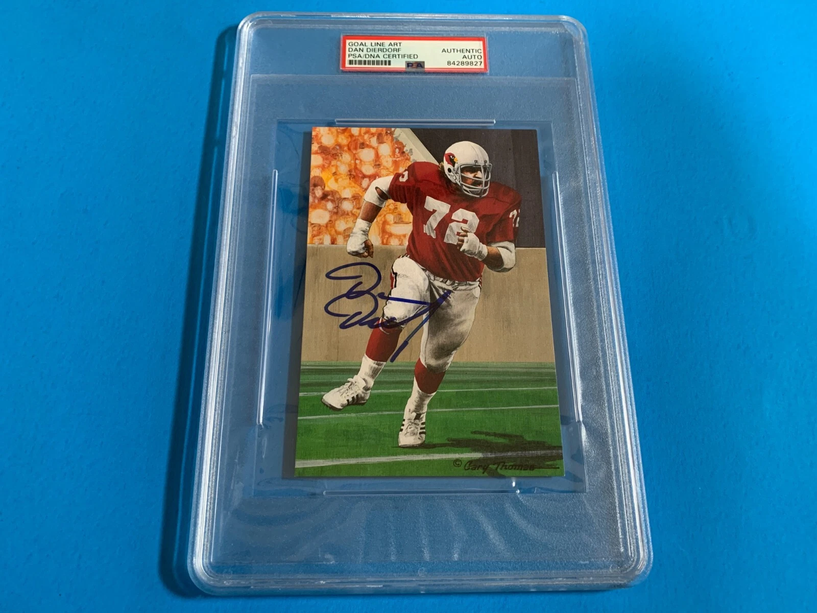 Dan Dierdorf Cardinals Goal Line Art Card Signed Auto PSA/DNA
