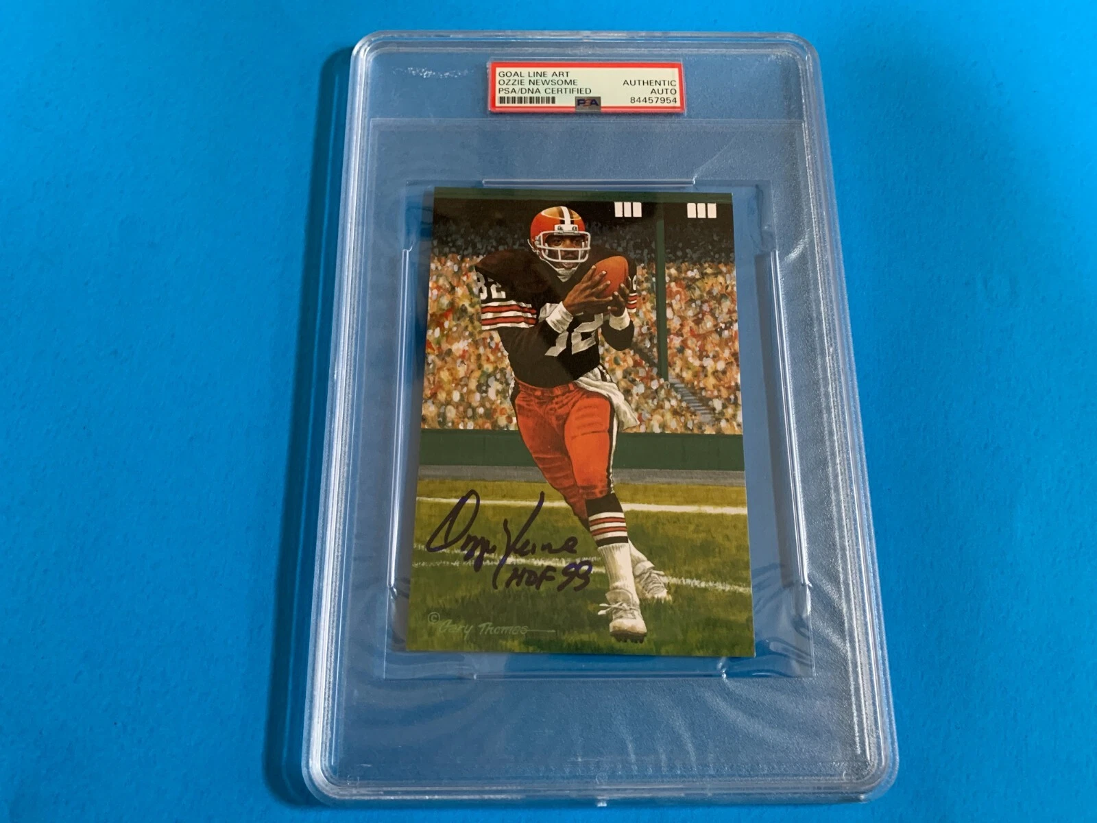 Ozzie Newsome Browns Goal Line Art Card Signed Auto PSA/DNA
