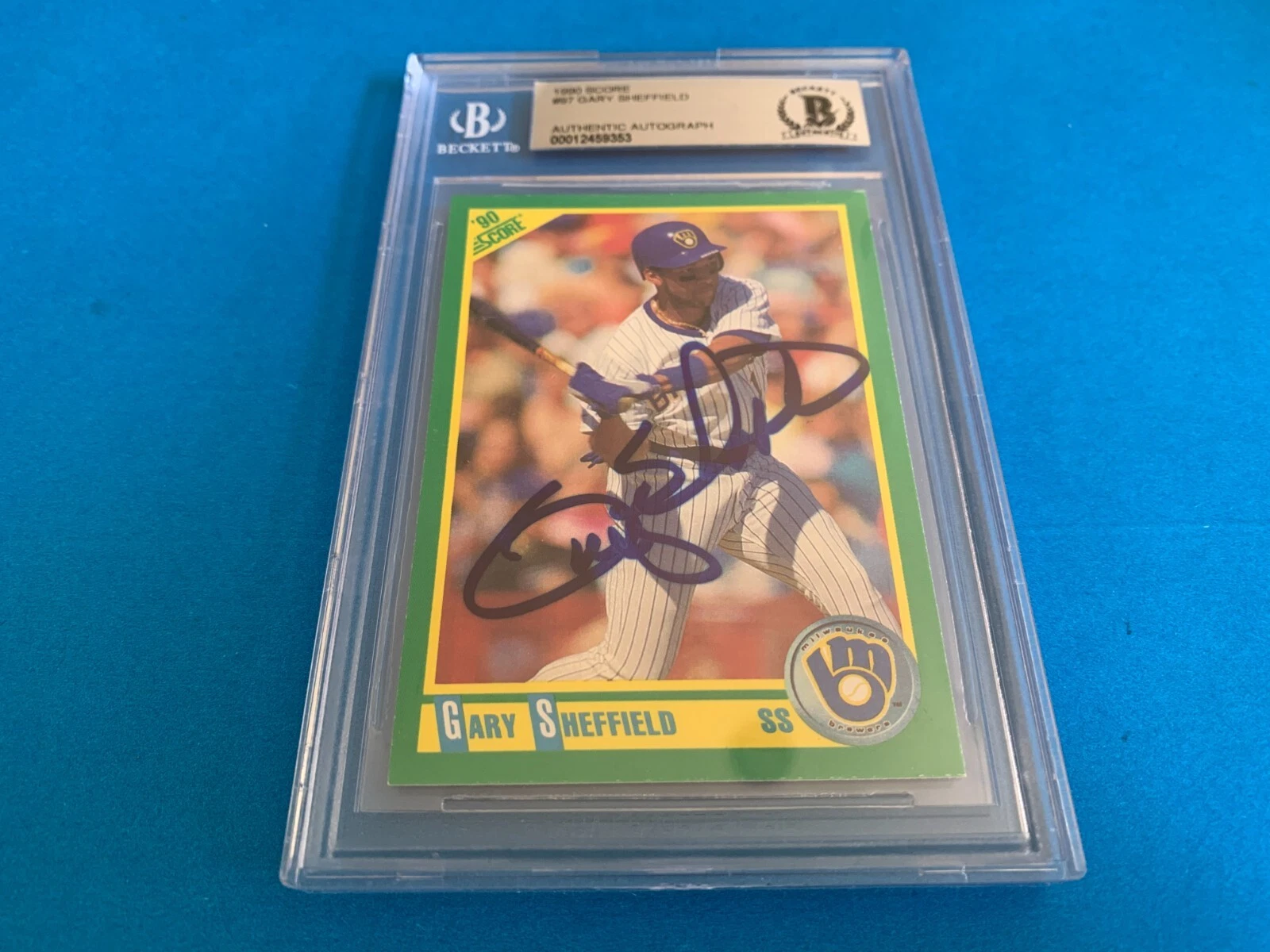 Gary Sheffield Yankees 1990 Score Card Signed Auto Beckett BAS
