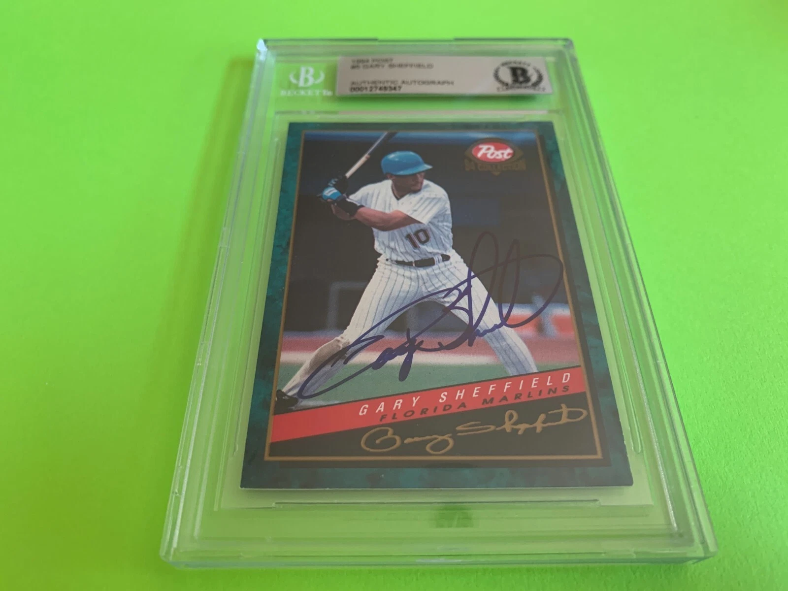 Gary Sheffield Yankees 1994 Post Cereal Card Signed Auto Beckett BAS
