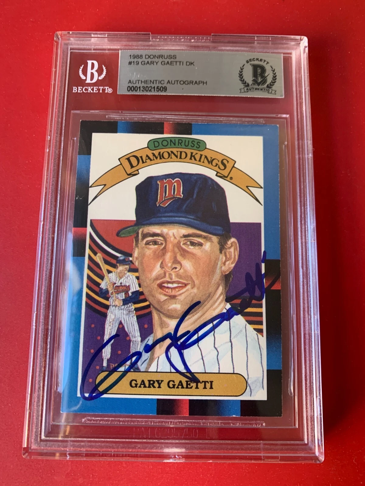 Gary Gaetti Twins 1988 Donruss DK Diamond Kings Card Signed Auto Beckett BAS

