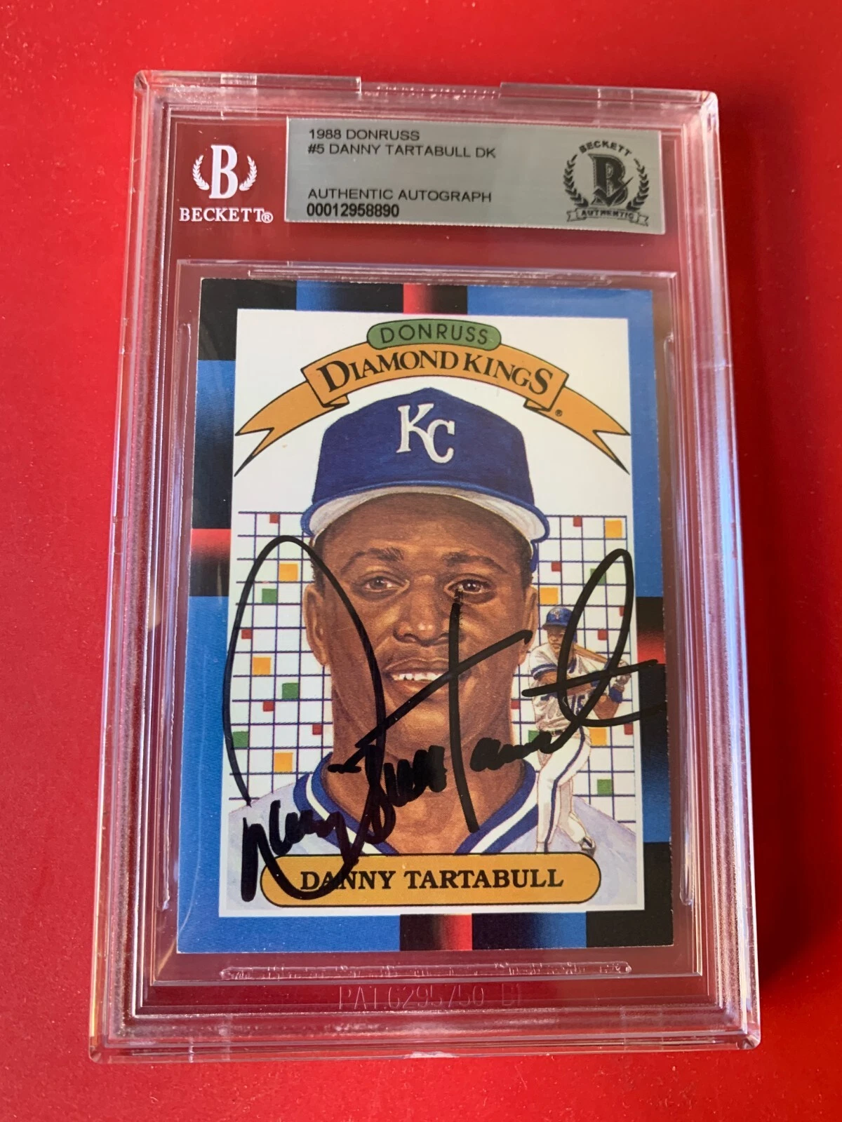Danny Tartabull 1988 Donruss DK Diamond Kings Card Signed Auto Beckett BAS
