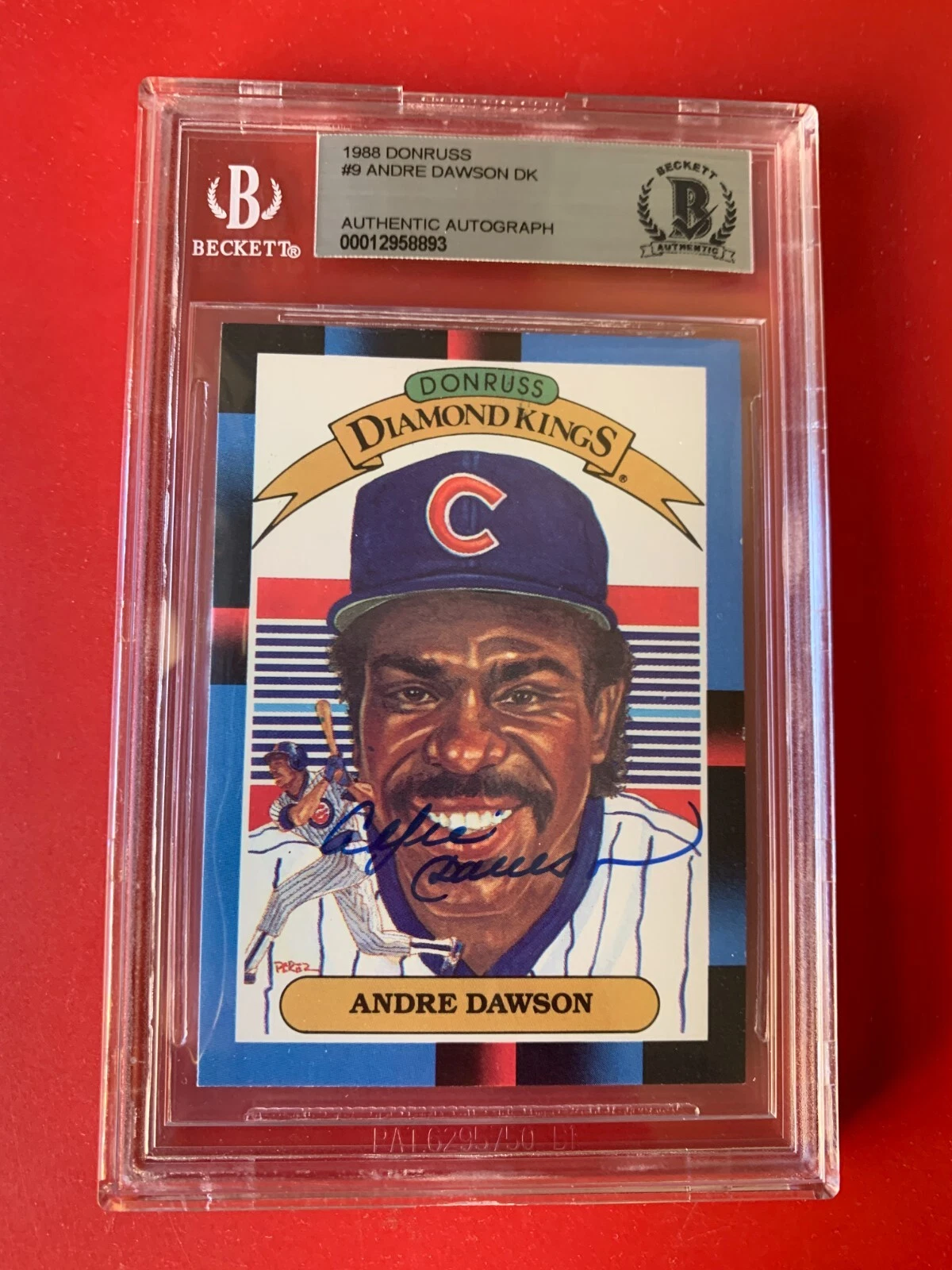 Andre Dawson HOF Cubs 1988 Donruss DK Diamond Kings Card Signed Auto Beckett BAS
