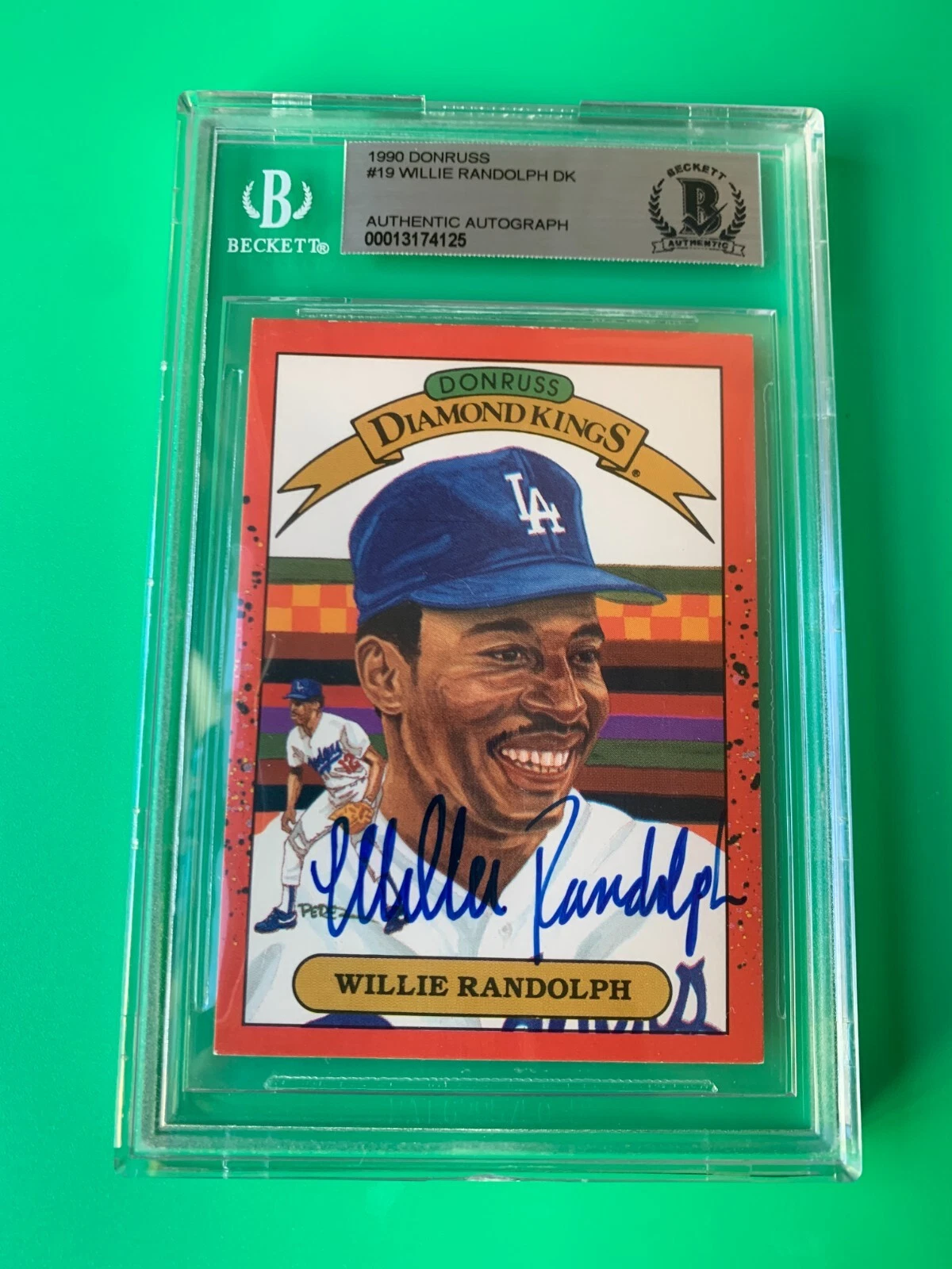 WILLIE RANDOLPH 1990 DONRUSS DK DIAMOND KINGS CARD SIGNED AUTO BECKETT BAS COLLECTIBLE MEMORABILIA