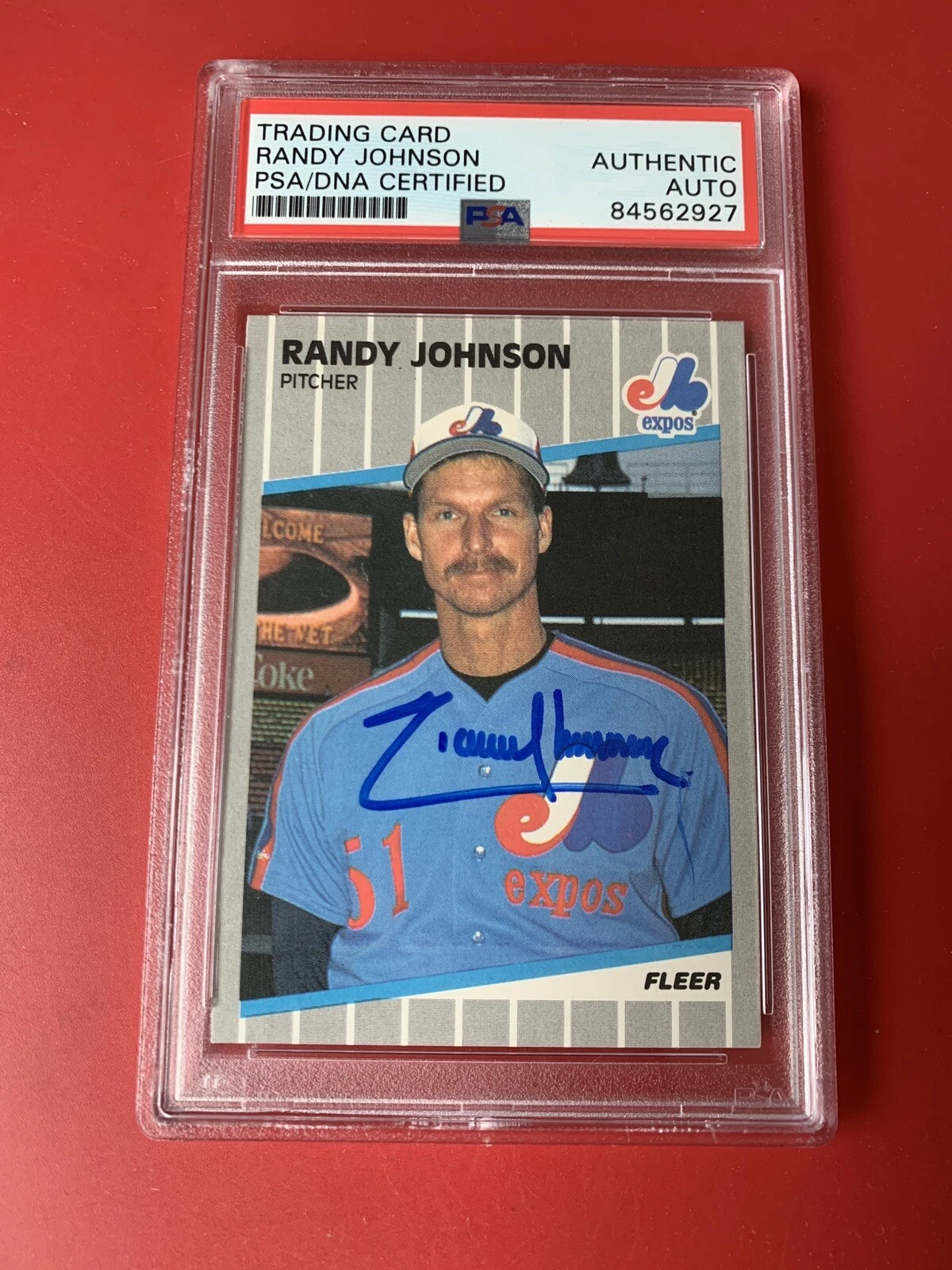 Randy Johnson HOF 1989 Fleer Rookie Card Signed Auto PSA/DNA

