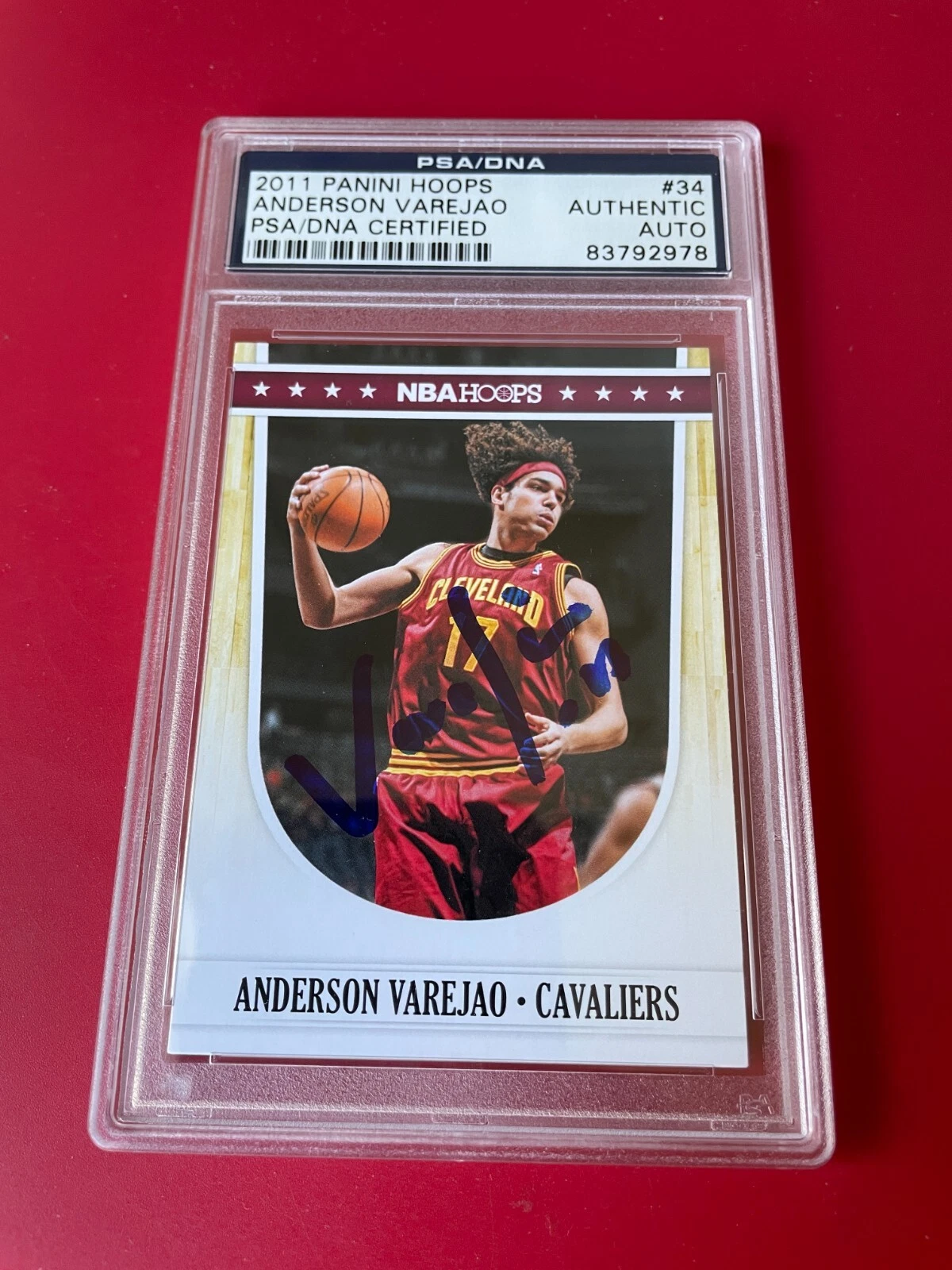 Anderson Varejao 2011 Panini Hoops NBA Card Signed Auto PSA/DNA
