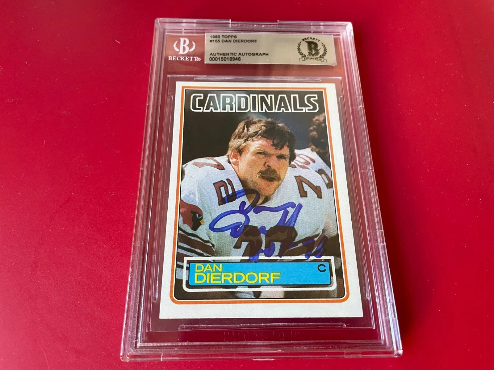 Dan Dierdorf HOF Cardinals 1983 Topps Signed Auto PSA/DNA ENCAPSULATED
