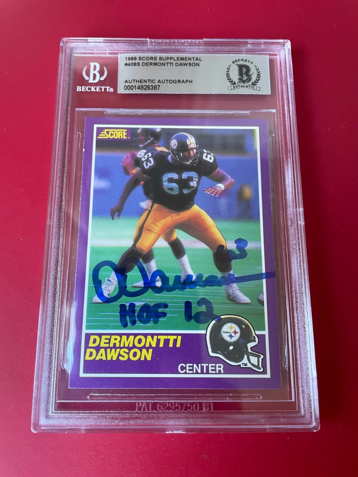 Dermontti Dawson Steelers HOF 1989 Score Card Signed Auto Beckett BAS

