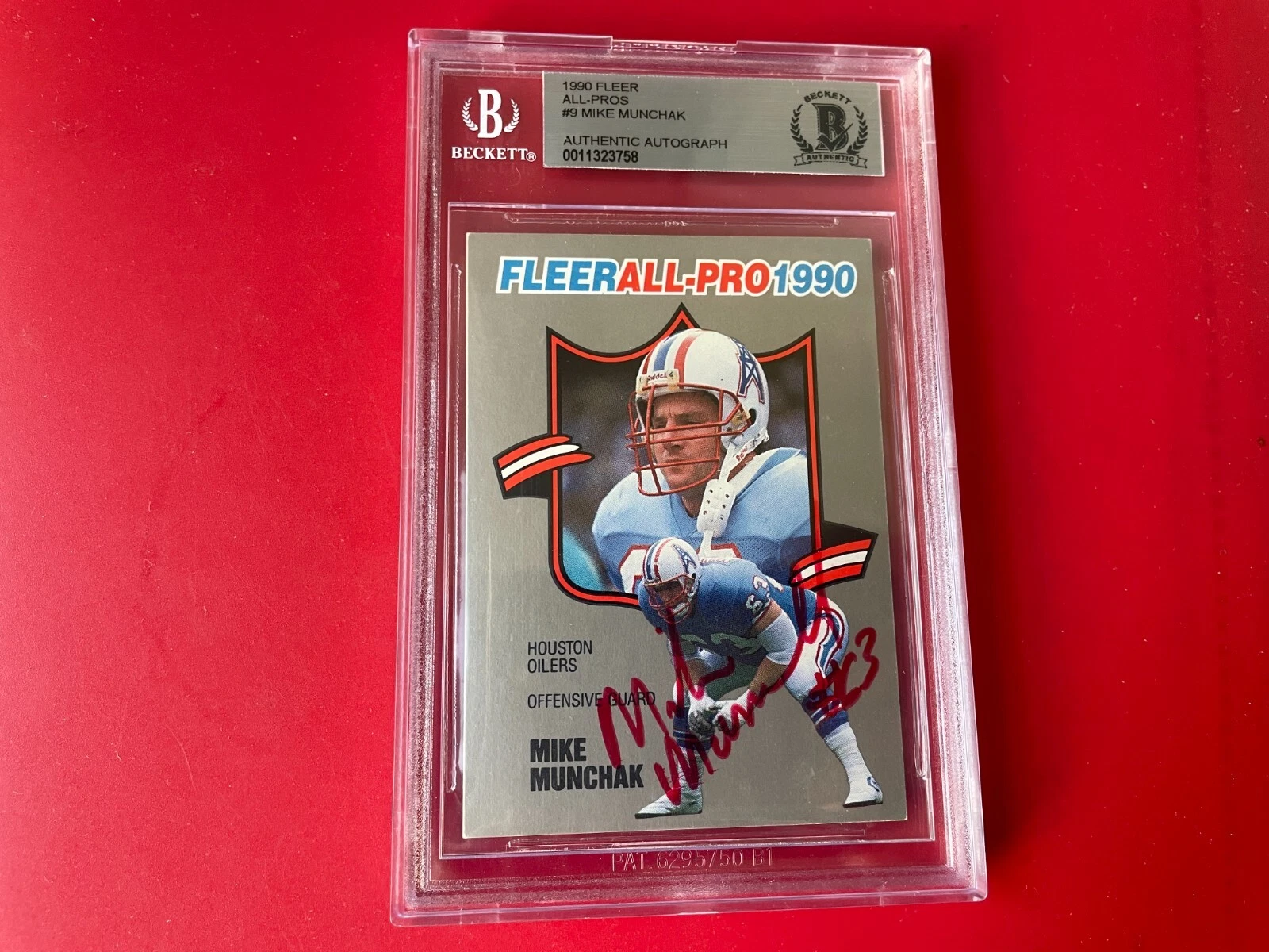 Mike Munchak 1990 Fleer All-Pro Card Signed Auto Beckett BAS
