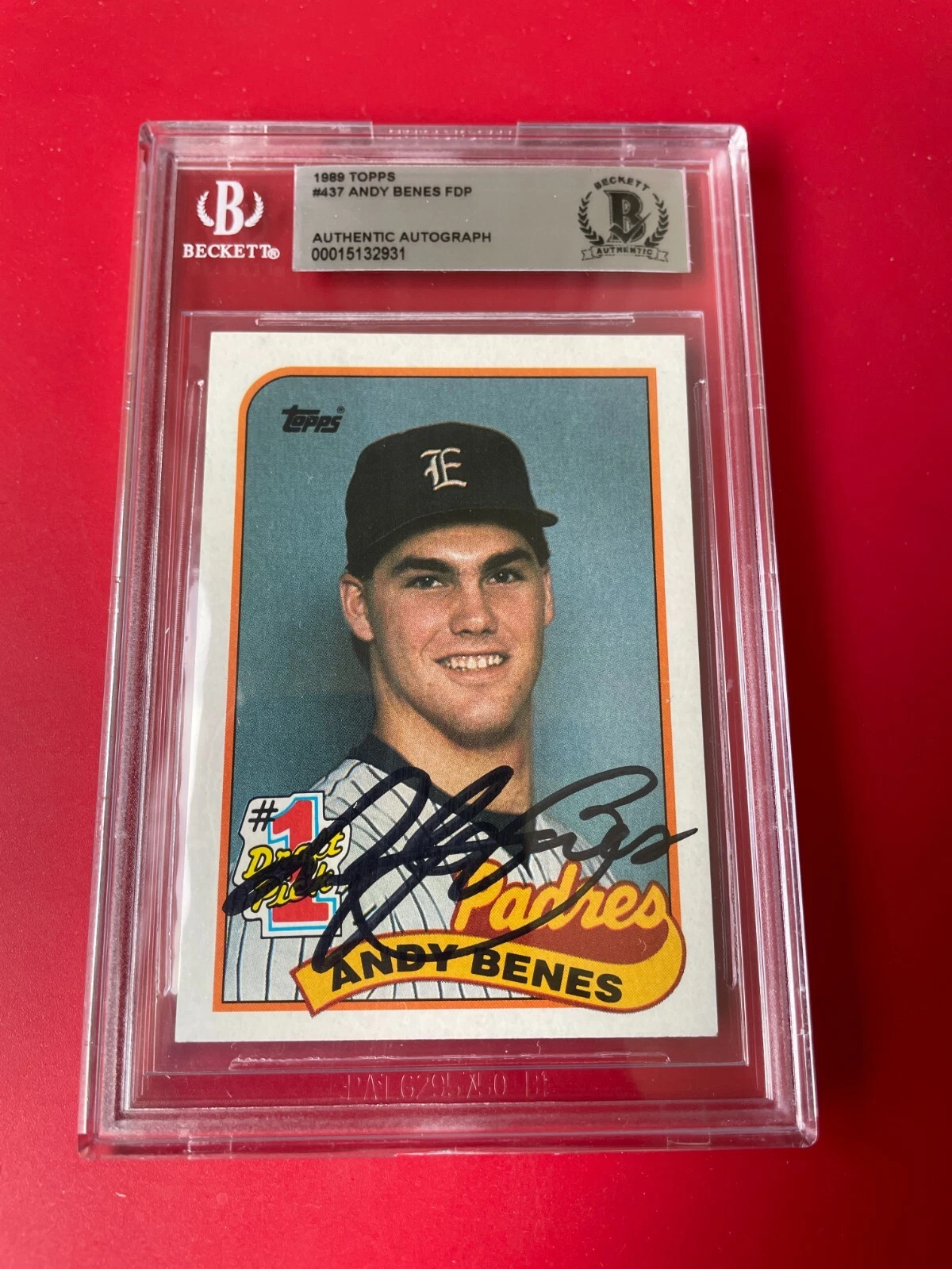 Andy Benes Padres MLB 1990 Topps Rookie Card Signed Auto Beckett BAS COA
